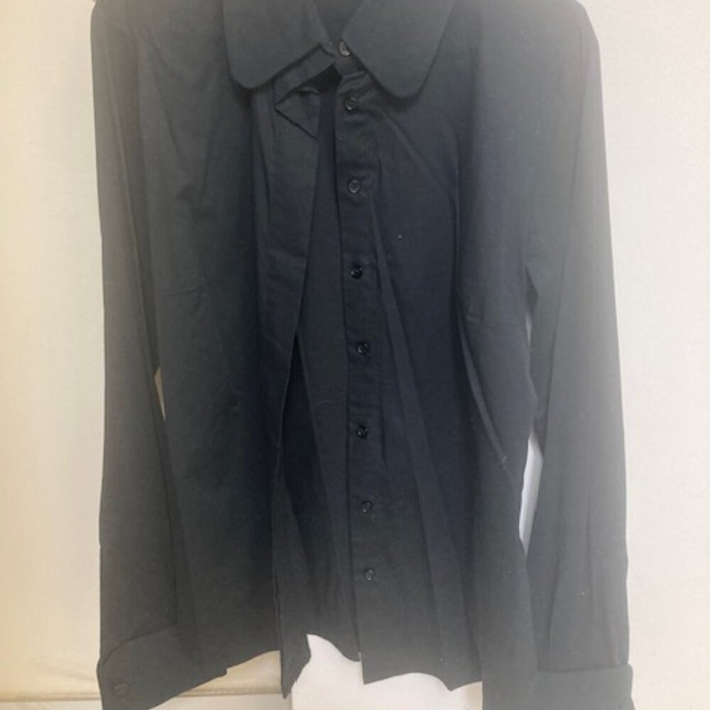 Womens NWOT H&M black LS button down 8/38